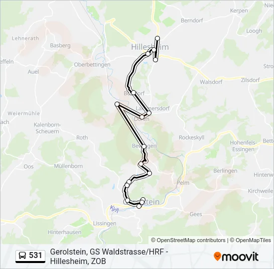 531 Bus Line Map
