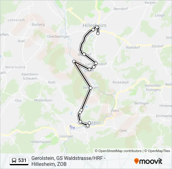 531 Bus Line Map