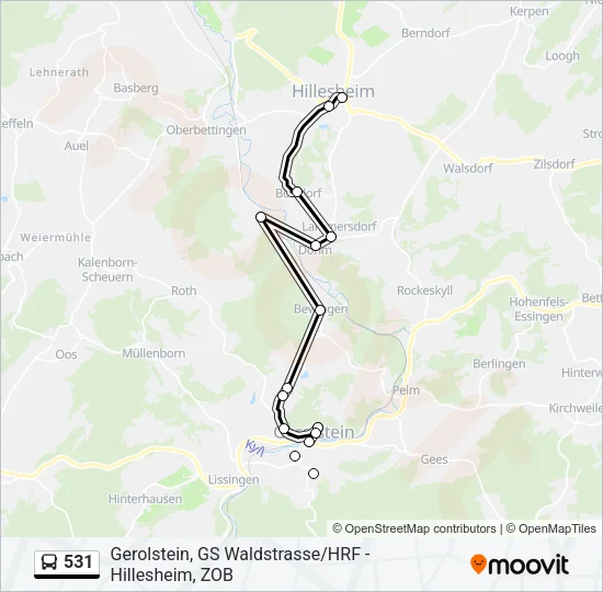 531 Bus Line Map