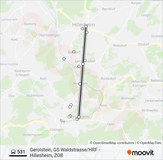 531 Bus Line Map