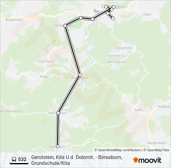 532 Bus Line Map