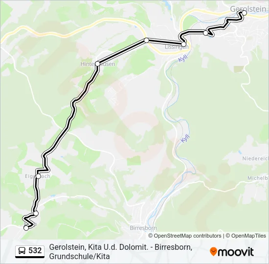 532 Bus Line Map