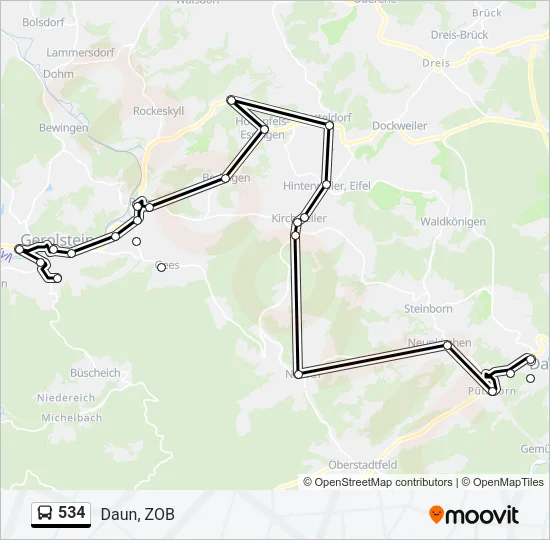 534 Bus Line Map