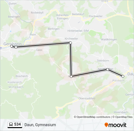 534 Bus Line Map