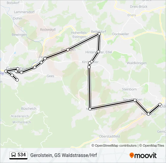 534 Bus Line Map