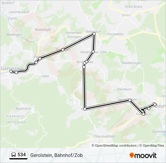 534 Bus Line Map
