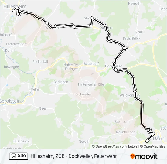 536 Bus Line Map