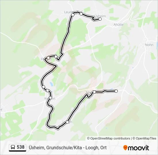 Автобус 538: карта маршрута