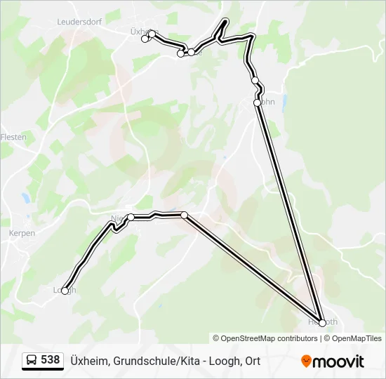 Автобус 538: карта маршрута