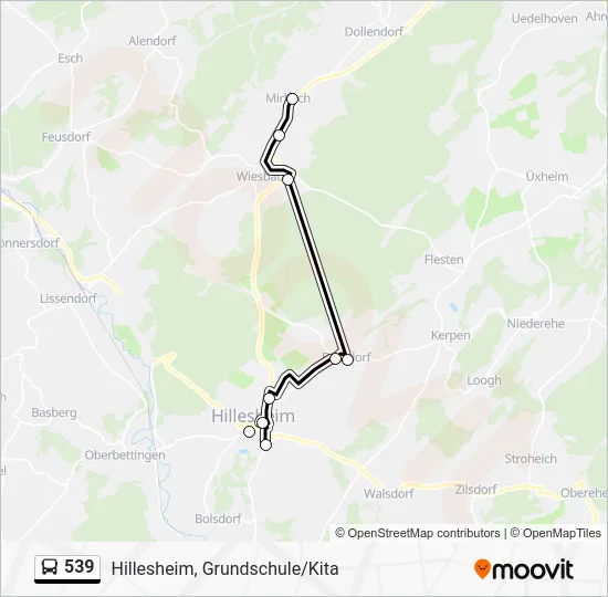 Автобус 539: карта маршрута