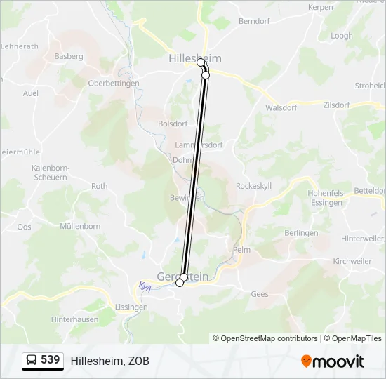 539 Bus Line Map