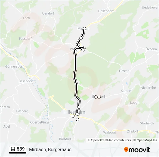 539 Bus Line Map