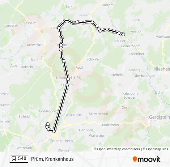 Автобус 540: карта маршрута