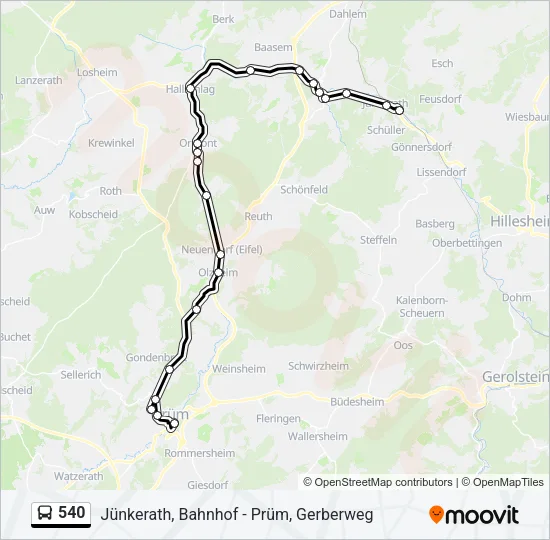 540 Bus Line Map