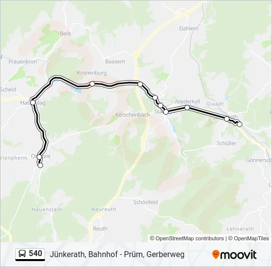 540 Bus Line Map