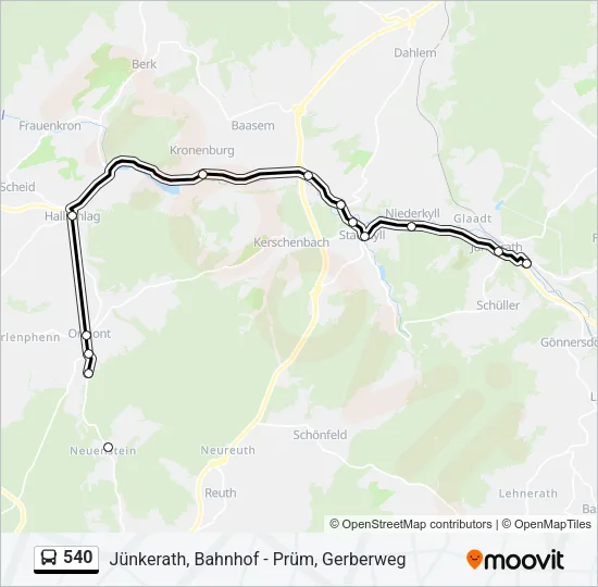 540 Bus Line Map