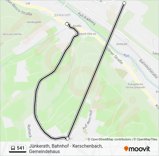 Автобус 541: карта маршрута
