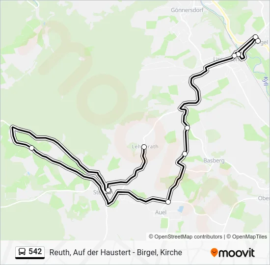Автобус 542: карта маршрута