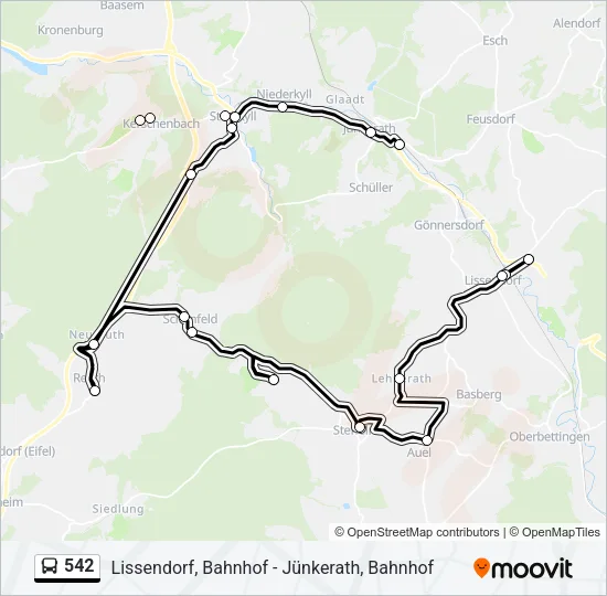542 Bus Line Map