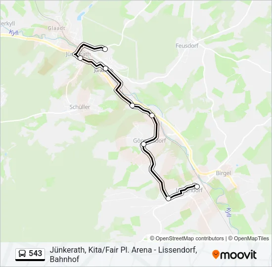 543 Bus Line Map
