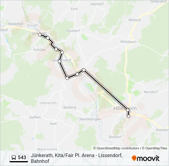 543 Bus Line Map