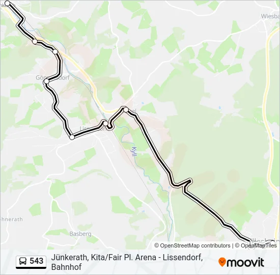 543 Bus Line Map
