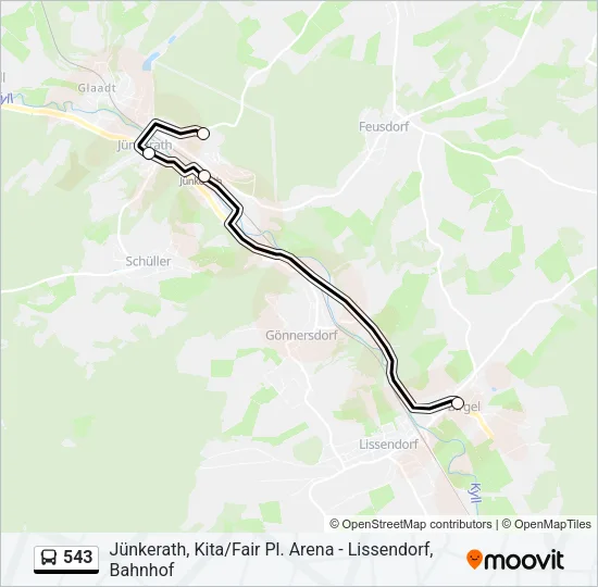 543 Bus Line Map