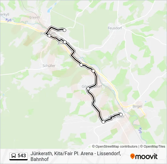 Автобус 543: карта маршрута