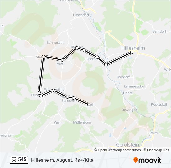 545 Route: Schedules, Stops & Maps - Hillesheim, August. Rs+/Kita (Updated)