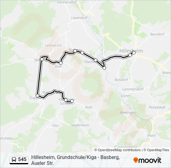545 Bus Line Map