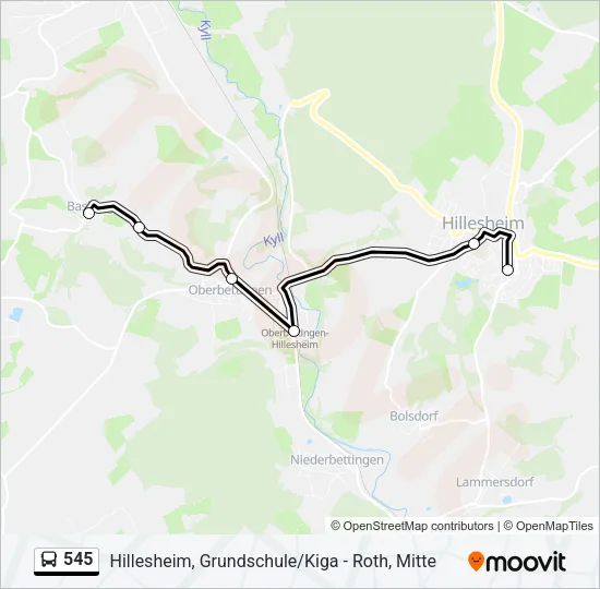 545 Bus Line Map