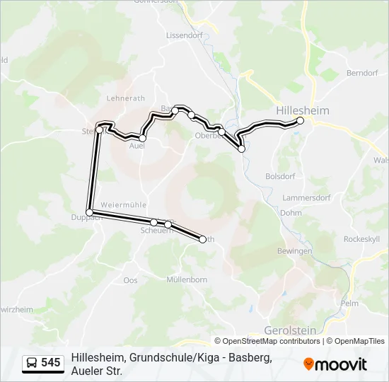 545 Bus Line Map