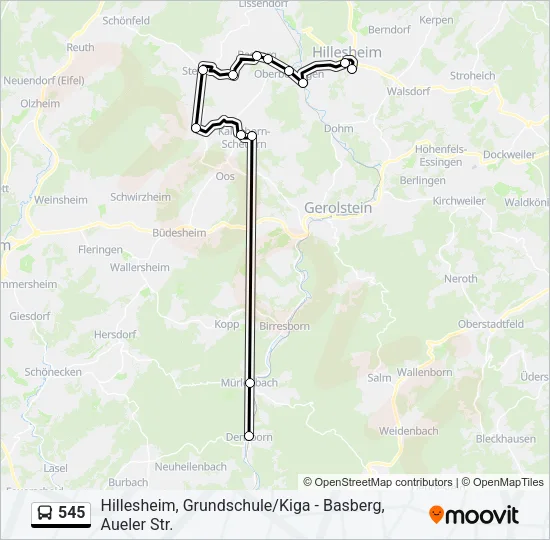 545 Bus Line Map