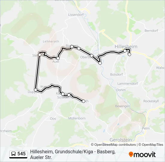 545 Bus Line Map