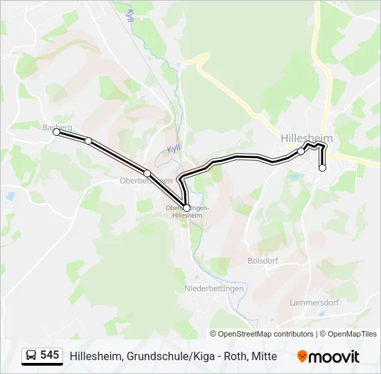 545 Bus Line Map