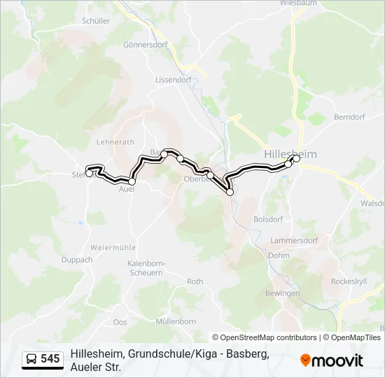 545 Bus Line Map