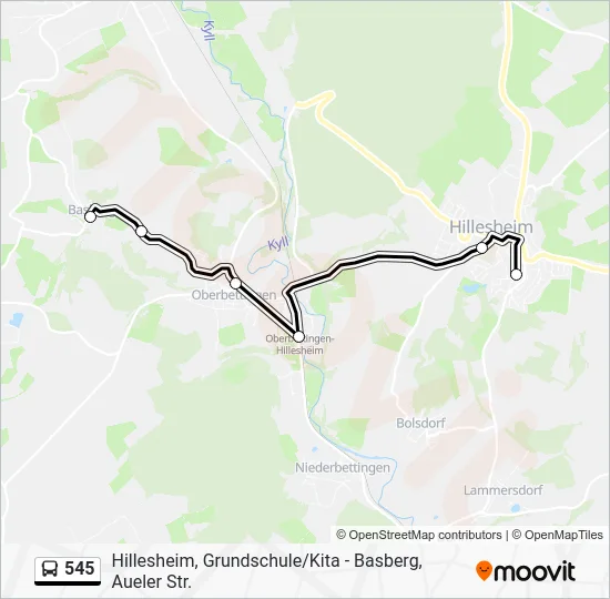 Автобус 545: карта маршрута