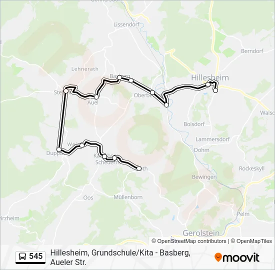 Автобус 545: карта маршрута