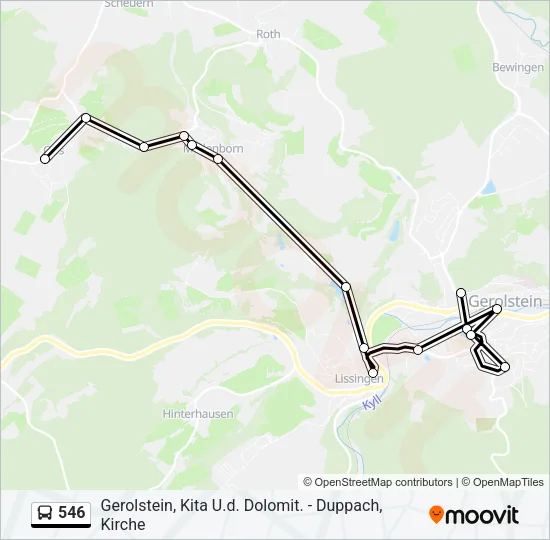 546 Bus Line Map
