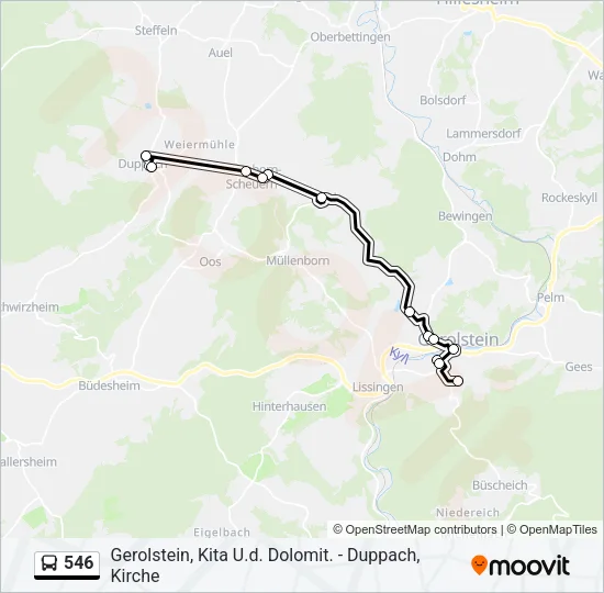 546 Bus Line Map