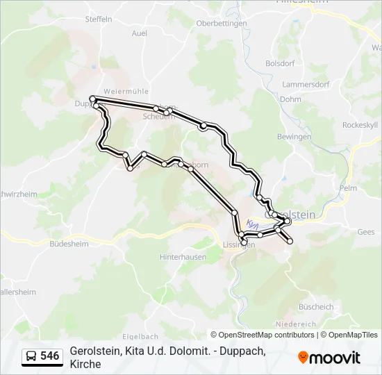546 Bus Line Map