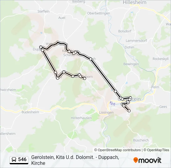 546 Bus Line Map