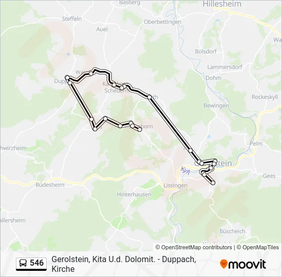 Автобус 546: карта маршрута