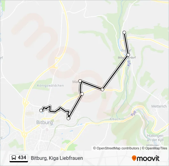 Автобус 434: карта маршрута
