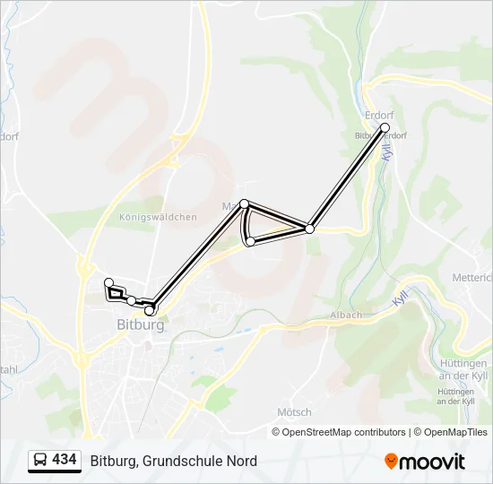 434 Bus Line Map