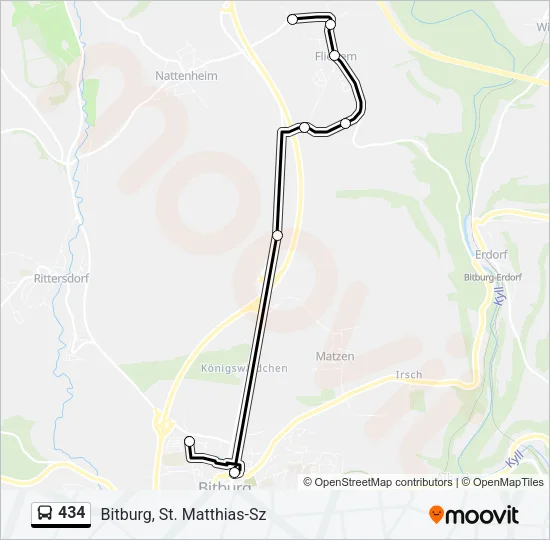 434 Bus Line Map