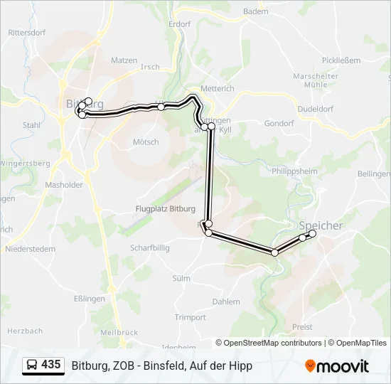 435 Bus Line Map