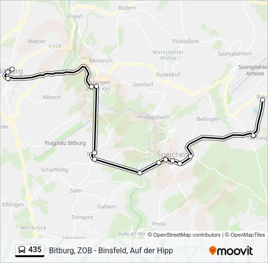 435 Bus Line Map