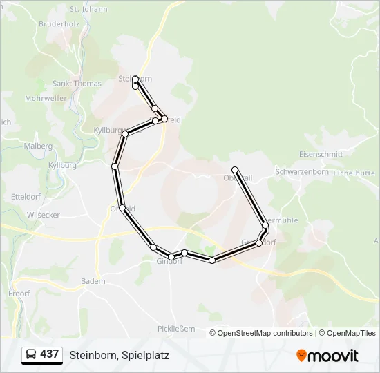 437 Bus Line Map