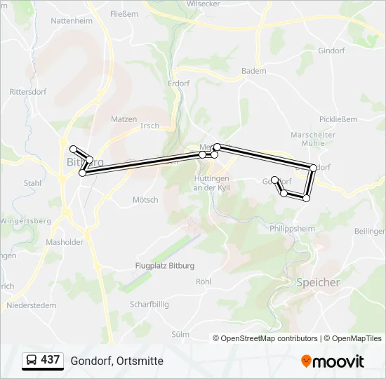 437 Bus Line Map